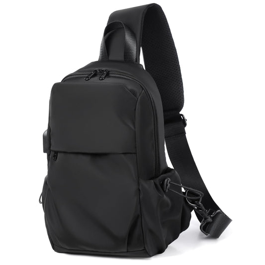 Seoky Rop Men Women Sling Bag Backpack Lightweight Water Resistant Small Chest Shoulder Crossbody Bags for Walking Travel Cycling Black